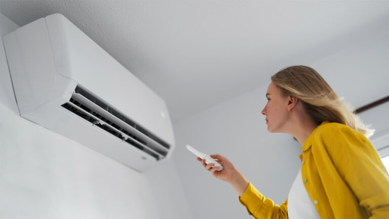 ductless heating and cooling system being controlled by home owner